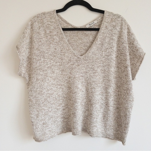 Madewell Cream V-Neck Sweater - Picture 5 of 14